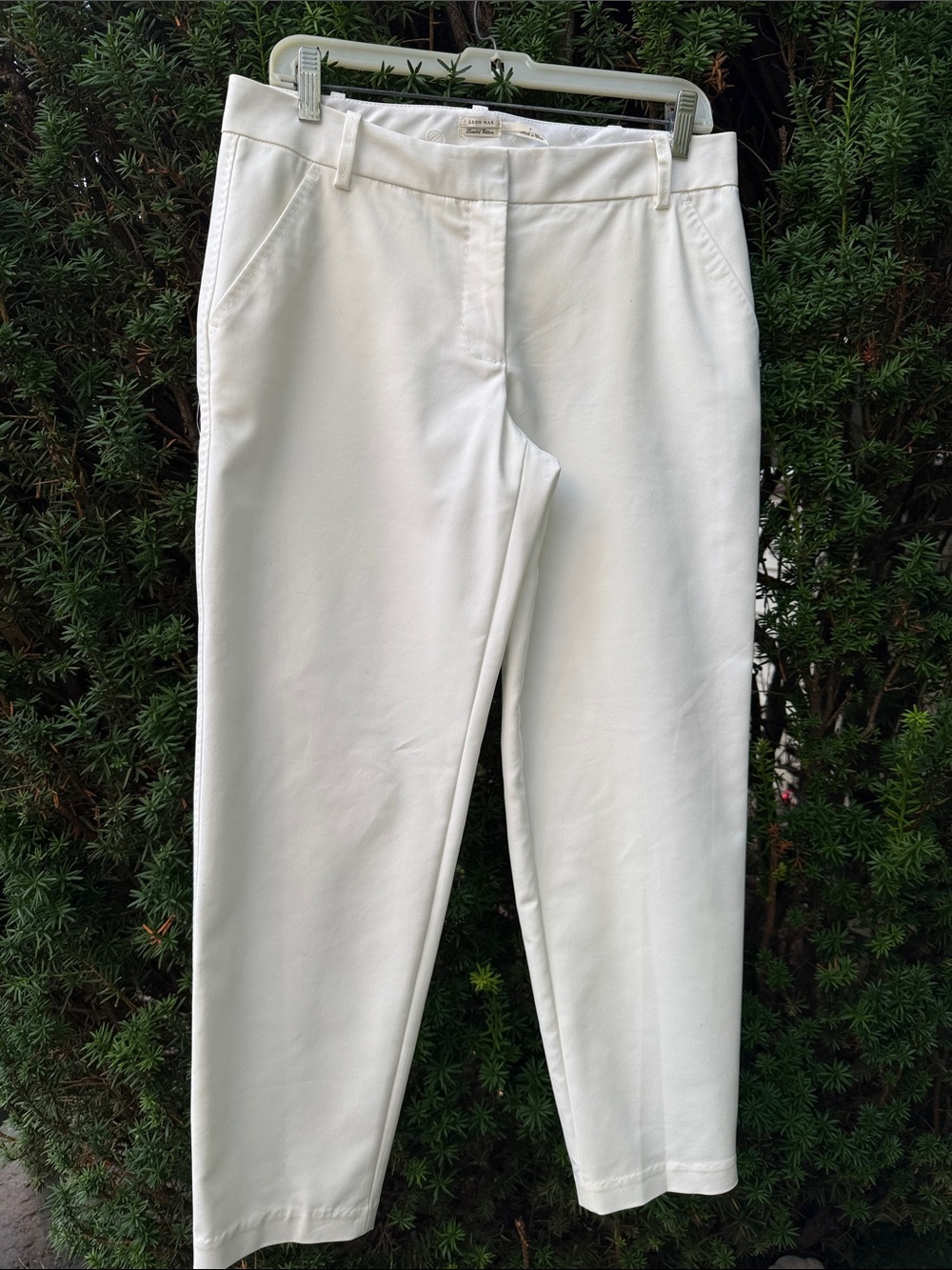 Max Studio - Leon Max White Tapered-Leg Trousers
